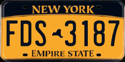 NY license plate FDS3187