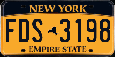 NY license plate FDS3198