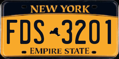 NY license plate FDS3201