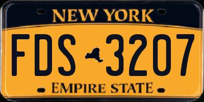 NY license plate FDS3207