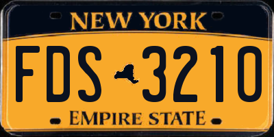 NY license plate FDS3210