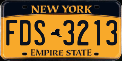 NY license plate FDS3213