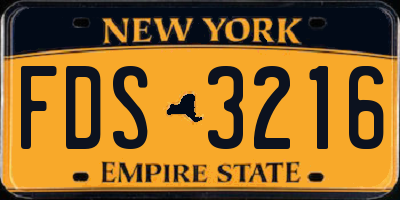 NY license plate FDS3216