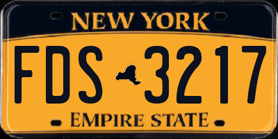 NY license plate FDS3217