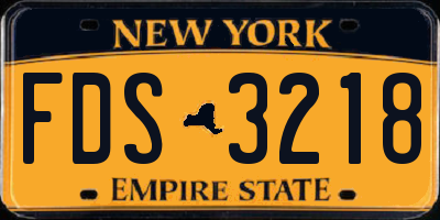 NY license plate FDS3218