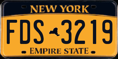 NY license plate FDS3219
