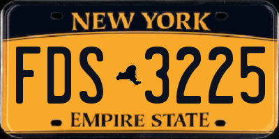 NY license plate FDS3225