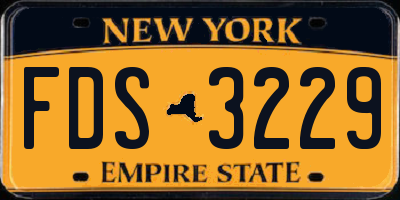 NY license plate FDS3229