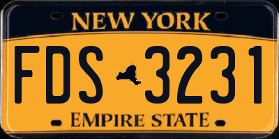 NY license plate FDS3231