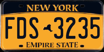 NY license plate FDS3235