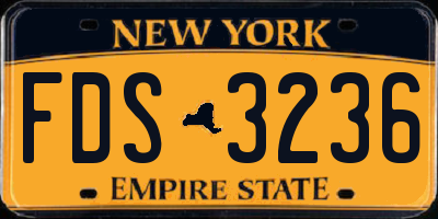 NY license plate FDS3236