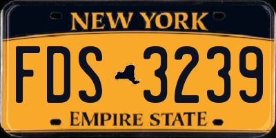 NY license plate FDS3239