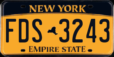 NY license plate FDS3243