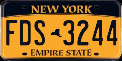 NY license plate FDS3244