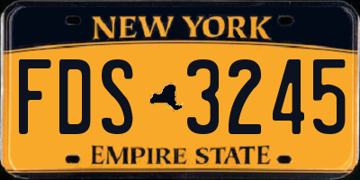 NY license plate FDS3245