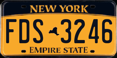 NY license plate FDS3246