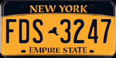 NY license plate FDS3247