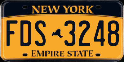 NY license plate FDS3248