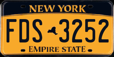 NY license plate FDS3252
