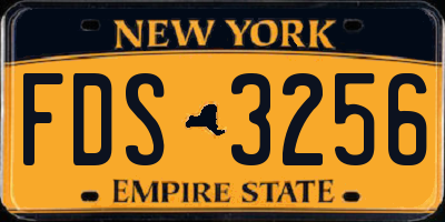 NY license plate FDS3256
