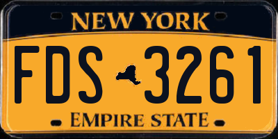 NY license plate FDS3261