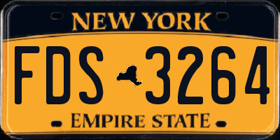 NY license plate FDS3264