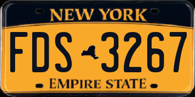 NY license plate FDS3267