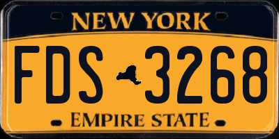 NY license plate FDS3268