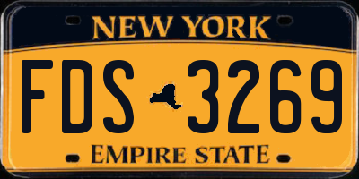 NY license plate FDS3269