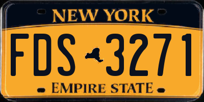 NY license plate FDS3271