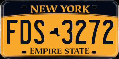 NY license plate FDS3272