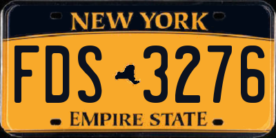 NY license plate FDS3276
