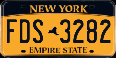 NY license plate FDS3282