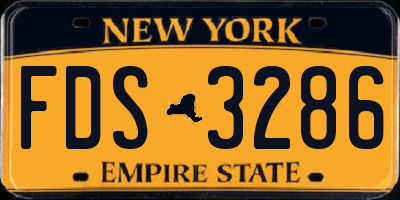 NY license plate FDS3286