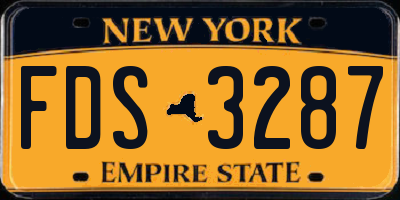 NY license plate FDS3287