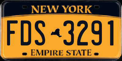 NY license plate FDS3291