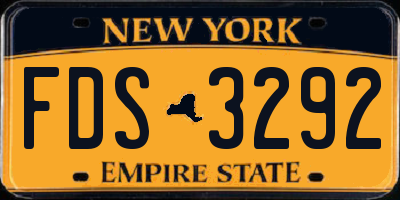 NY license plate FDS3292