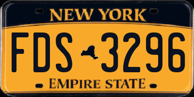 NY license plate FDS3296