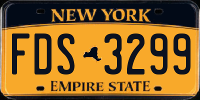NY license plate FDS3299