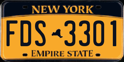 NY license plate FDS3301