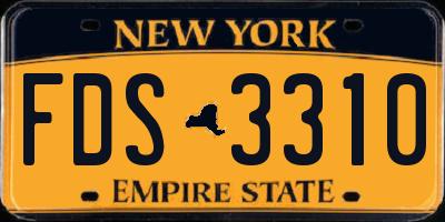 NY license plate FDS3310