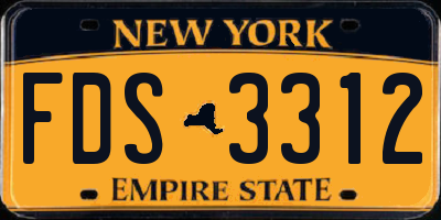 NY license plate FDS3312