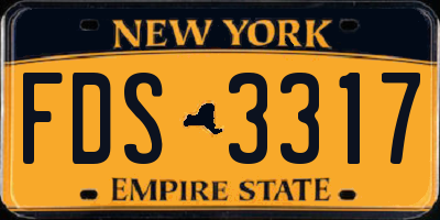 NY license plate FDS3317
