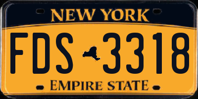 NY license plate FDS3318