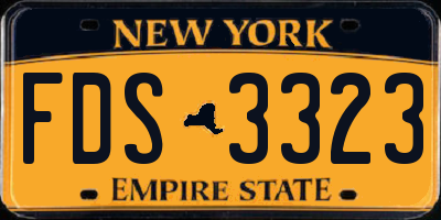 NY license plate FDS3323