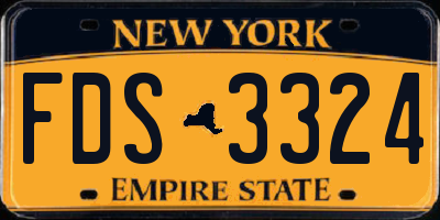 NY license plate FDS3324