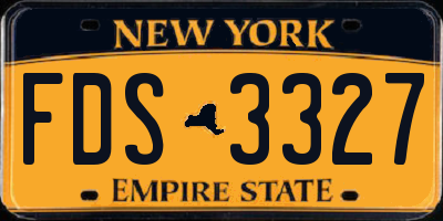 NY license plate FDS3327