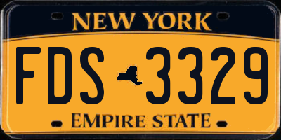 NY license plate FDS3329