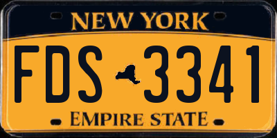 NY license plate FDS3341