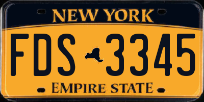 NY license plate FDS3345